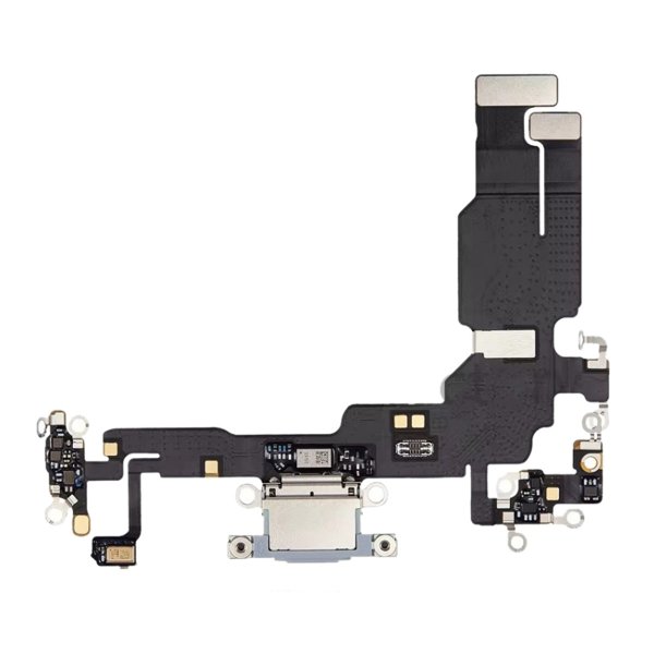 Laddkontakt med Flexkabel till iPhone 15 Plus - Blå