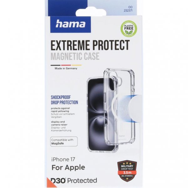Hama iPhone 17 Skal Extreme Protect MagSafe Transparent