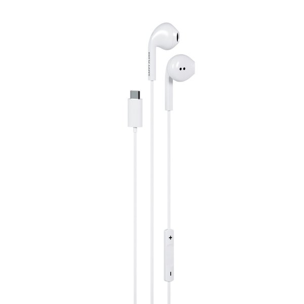 Happy Plugs Trådade Hörlurar USB-C Vit