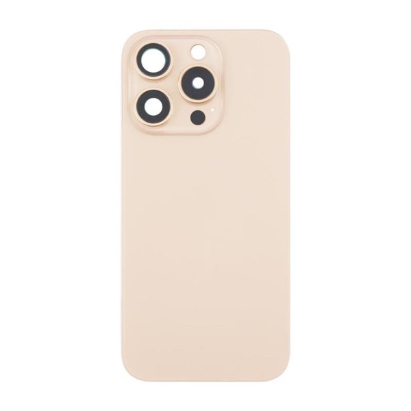 iPhone 16 Pro Max Baksida Glas med Magnet och Kameralins - Sandfärgad Titan