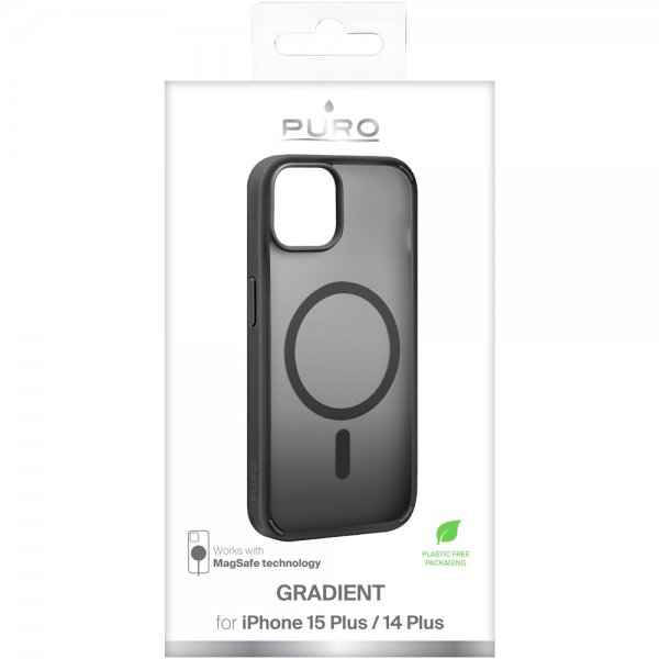 Puro iPhone 15 Plus Skal Gradient MagSafe Svart