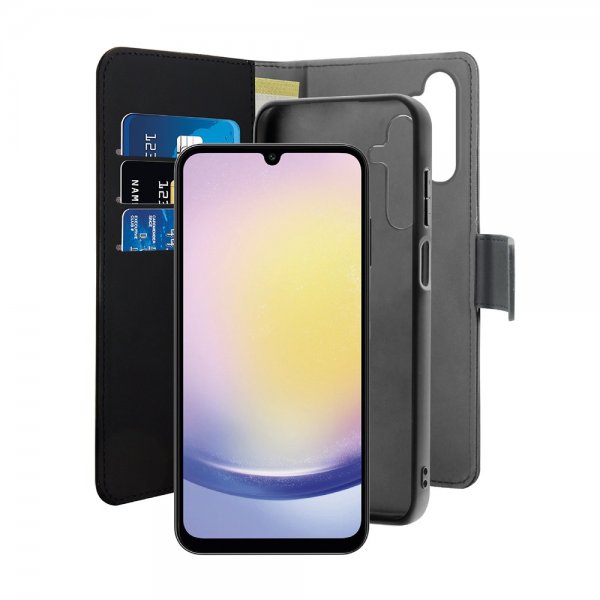 Puro Samsung Galaxy A25 Fodral Wallet Detachable 2 in 1 Svart