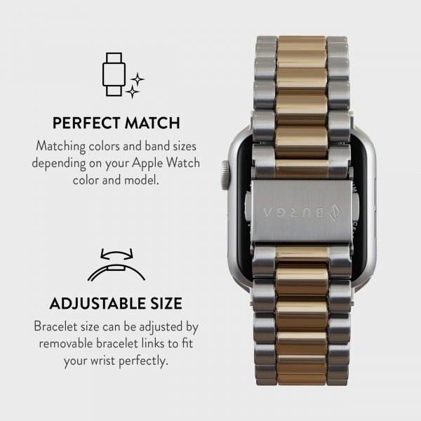 Burga Apple Watch 38/40/41/42mm Armband Metal Silver Guld