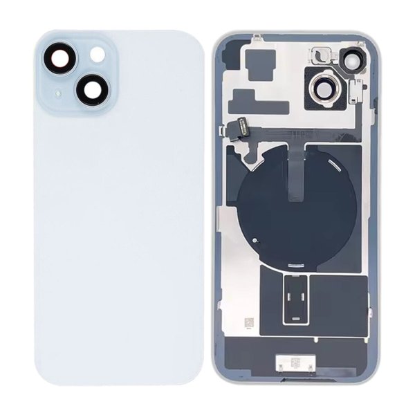 iPhone 15 Plus Baksida Glas med smådelar - Vit