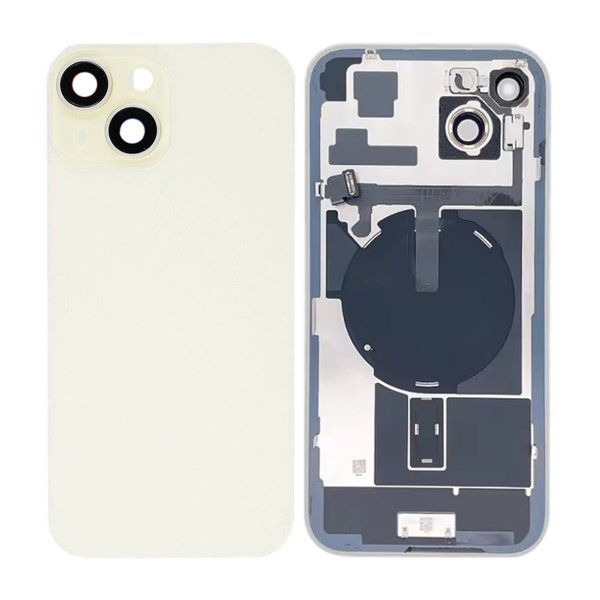 iPhone 15 Plus Baksida Glas med smådelar - Gul