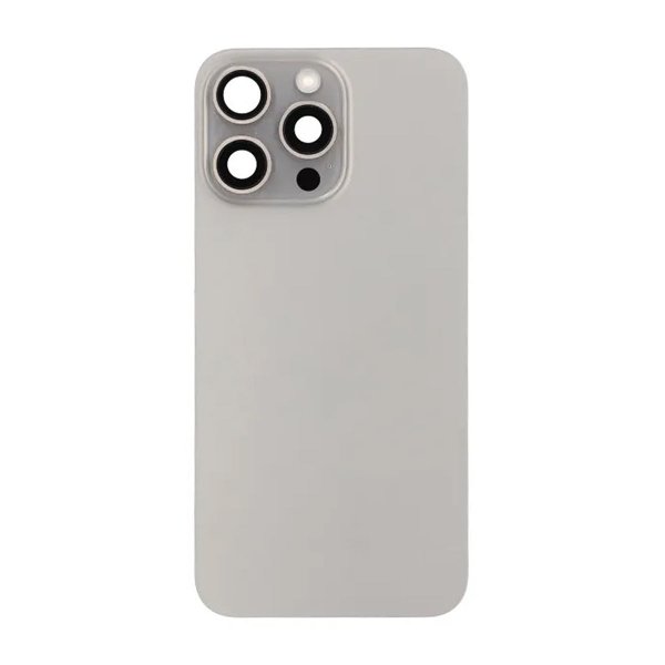 iPhone 15 Pro Max Baksida Glas Komplett OEM - Naturalig Titan