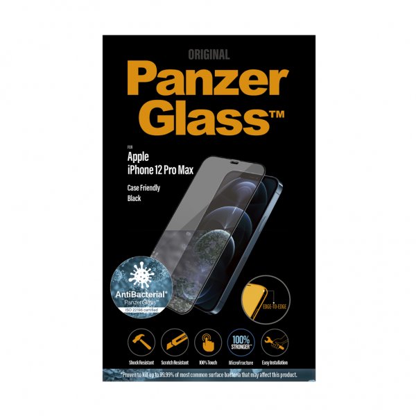 PanzerGlass iPhone 12 Pro Max Skärmskydd Edge-to-Edge Case Friendly