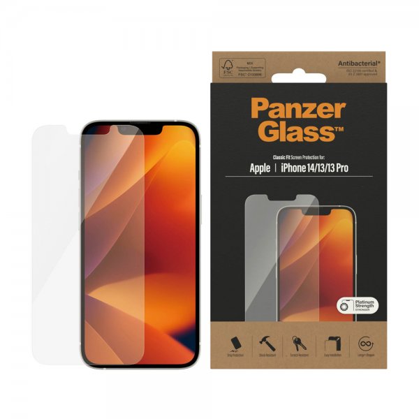 PanzerGlass iPhone 13/iPhone 13 Pro/iPhone 14 Skärmskydd Classic Fit