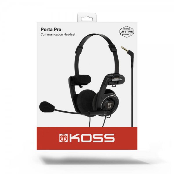 Koss Hörlurar PortaPro Communication Headset On-Ear Mic Svart