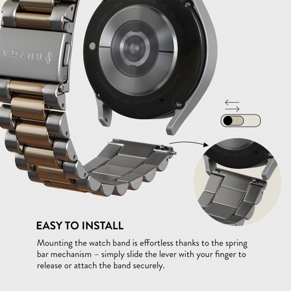 Burga Samsung Galaxy Watch 20mm Armband Metal Silver Guld