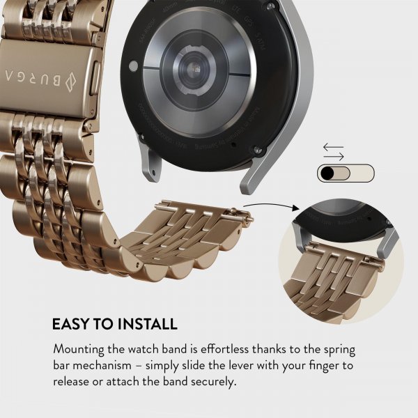 Burga Samsung Galaxy Watch 22mm Armband Metal Guld