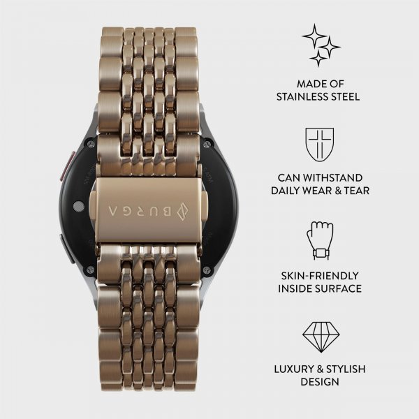 Burga Samsung Galaxy Watch 20mm Armband Metal Guld