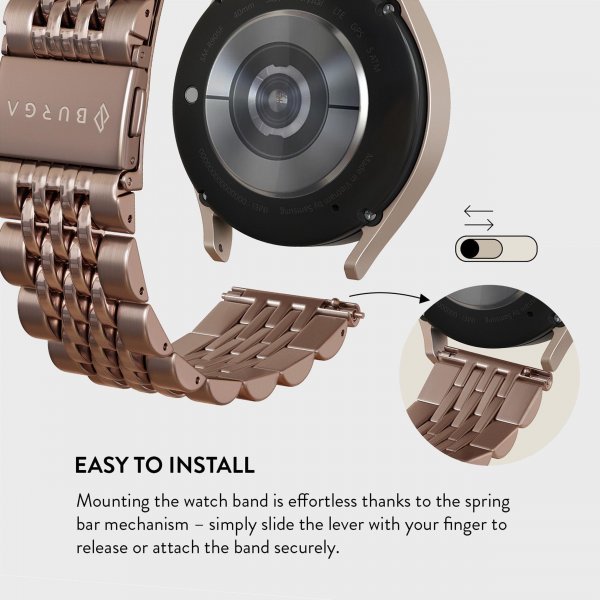 Burga Samsung Galaxy Watch 20mm Armband Metal Roseguld
