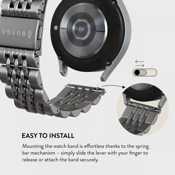 Burga Samsung Galaxy Watch 22mm Armband Metal Silver