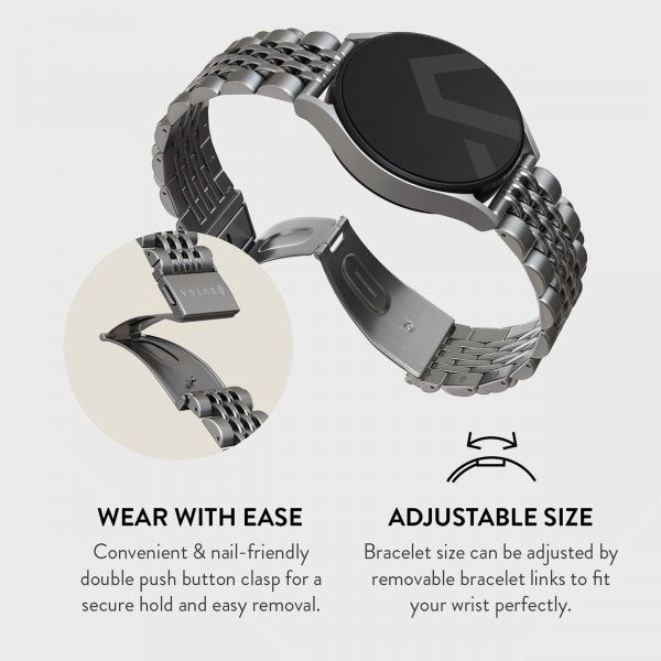 Burga Samsung Galaxy Watch 22mm Armband Metal Silver