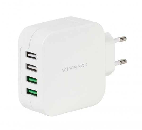 Vivanco Laddare 4xUSB-A 4.8A (2.4A/1A) 24W Vit