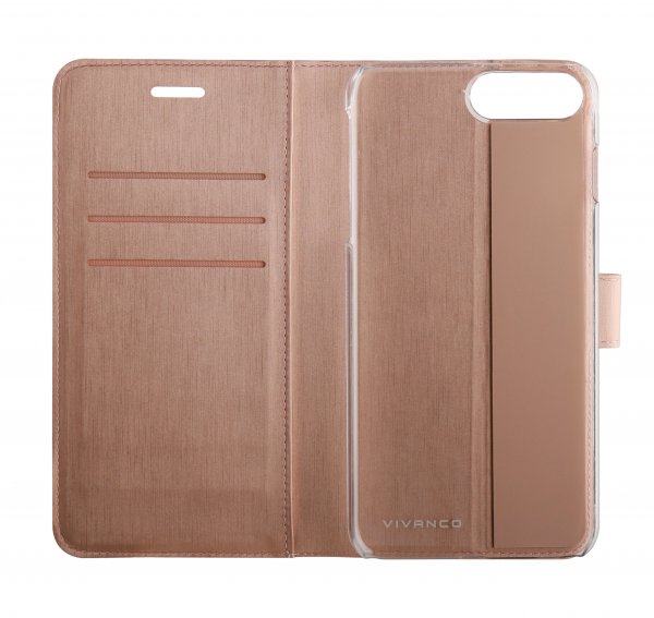 Vivanco iPhone 6/6S Plus/iPhone 7 Plus/iPhone 8 Plus Fodral Classic Wallet Roseguld