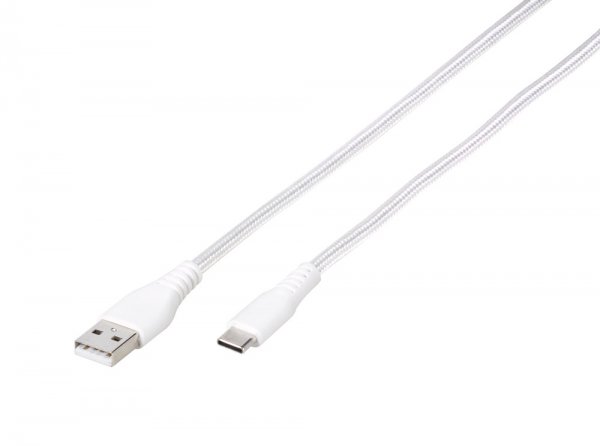 Vivanco Kabel Longlife Braided USB-A/USB-C 2.5m Vit