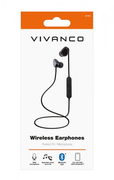 Vivanco Trådlösa Hörlurar Wireless Earphones Svart