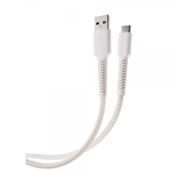 Vivanco Kabel Longlife Braided USB-A/USB-C 0.5m Vit