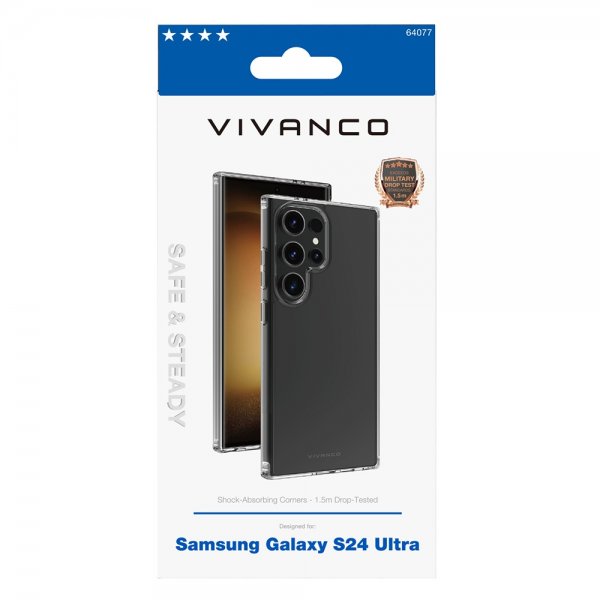 Vivanco Samsung Galaxy S24 Ultra Skal Safe & Steady Transparent