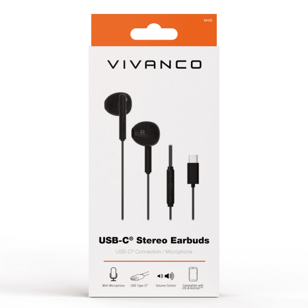 Vivanco Hörlurar Smart Pro USB-C In-Ear Headset Svart