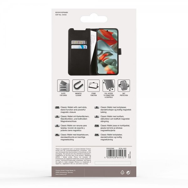 Vivanco Google Pixel 9a Fodral Classic Wallet Svart