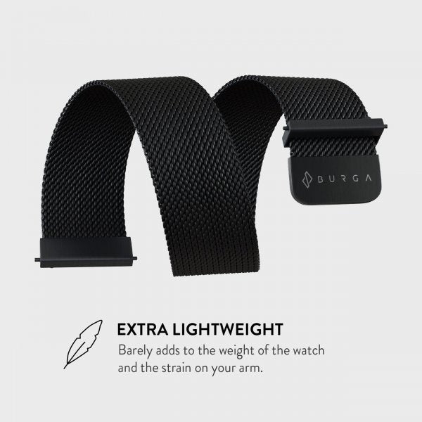 Burga Samsung Galaxy Watch 20mm Armband Metal Mesh Svart