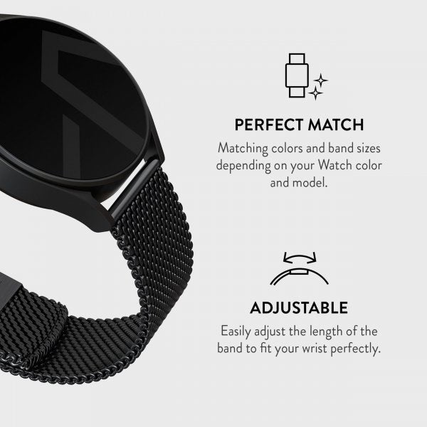 Burga Samsung Galaxy Watch 22mm Armband Mesh Elegance Svart