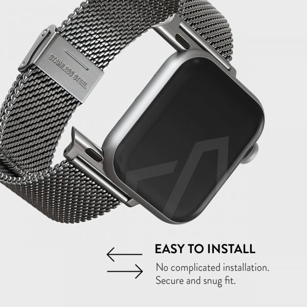 Burga Apple Watch 44/45/46mm/Ultra 49mm Armband Mesh Elegance Silver