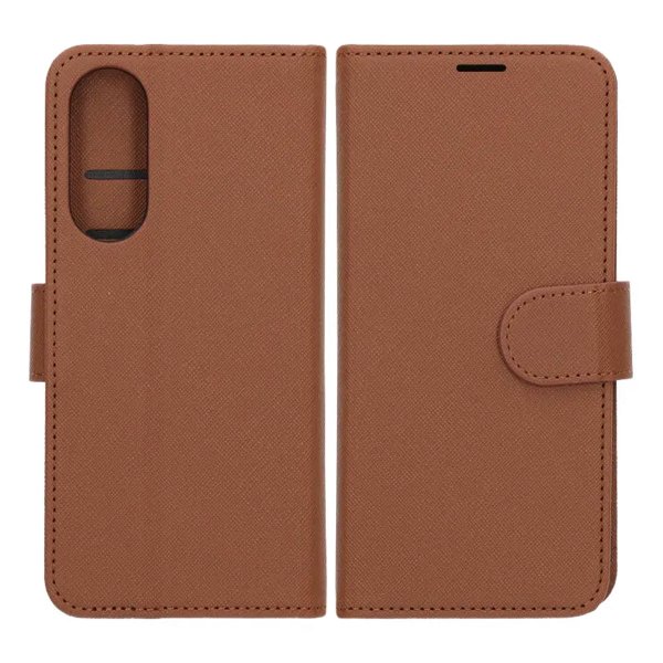 Samsung Galaxy S25 Edge Fodral med Kortfack Stativfunktion Brun
