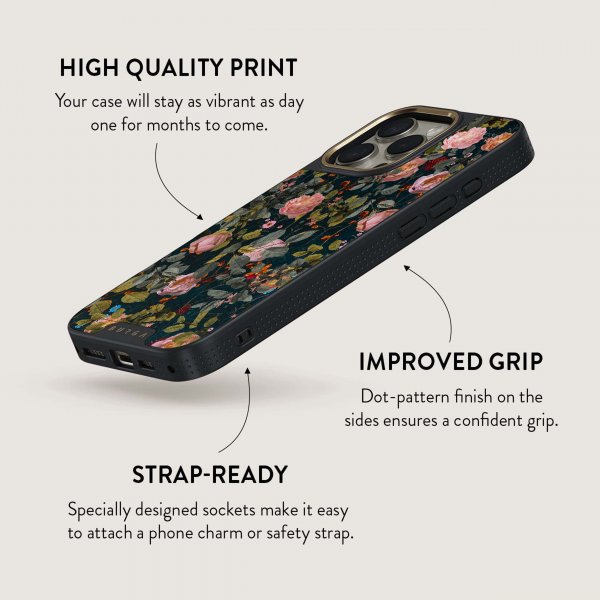 Burga iPhone 15 Pro Max Skal Elite Dark MagSafe Bloomy Garden