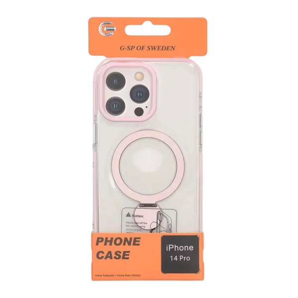 iPhone 14 Pro Skal Ringstativ MagSafe Rosa