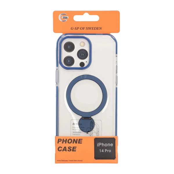 iPhone 14 Pro Skal Ringstativ MagSafe Blå