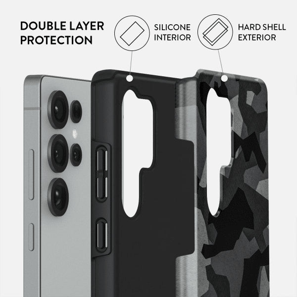 Burga Samsung Galaxy S25 Skal Tough Night Black Camo