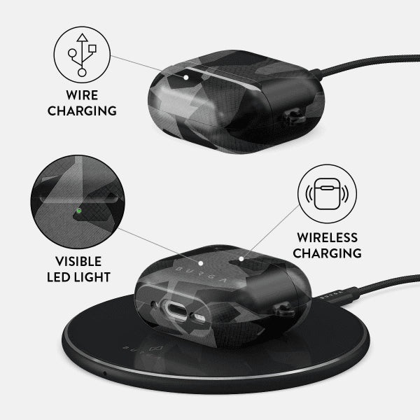 Burga AirPods 4 Skal Design Night Black Camo