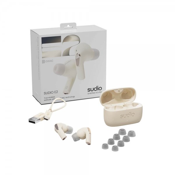 Sudio E2 Trådlösa Hörlurar In-Ear TWS ANC Chalk