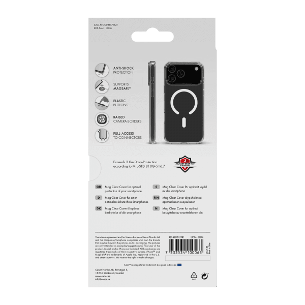 X2O iPhone 17 Pro Max Skal Mag Clear Transparent