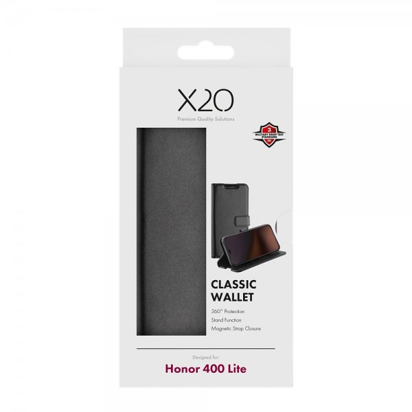X2O Honor 400 Lite Fodral Classic Wallet Svart