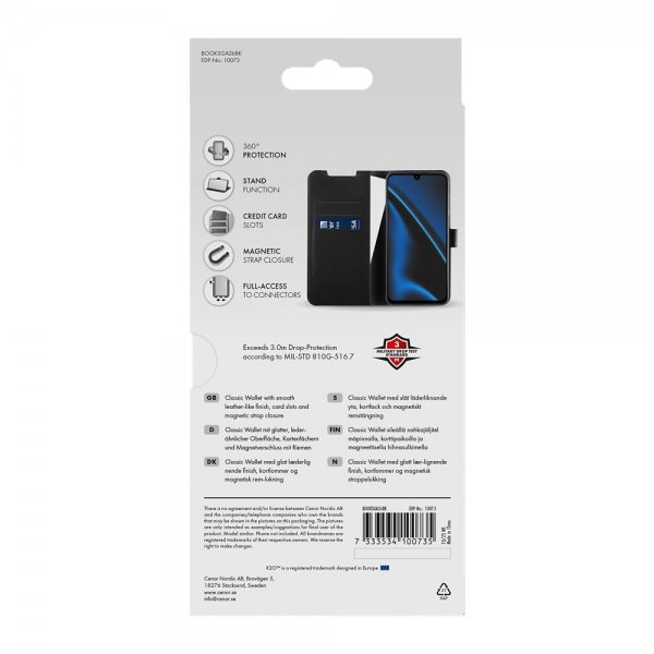 X2O Samsung Galaxy A26 Fodral Classic Wallet Svart