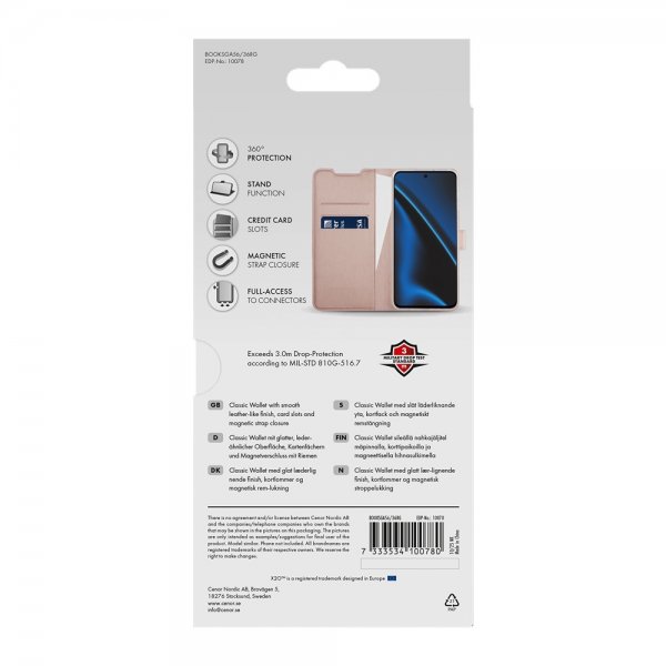 X2O Samsung Galaxy A36/Galaxy A56 Fodral Classic Wallet Roseguld