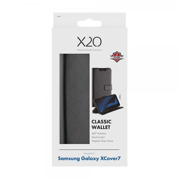 X2O Samsung Galaxy XCover 7 Fodral Classic Wallet Svart