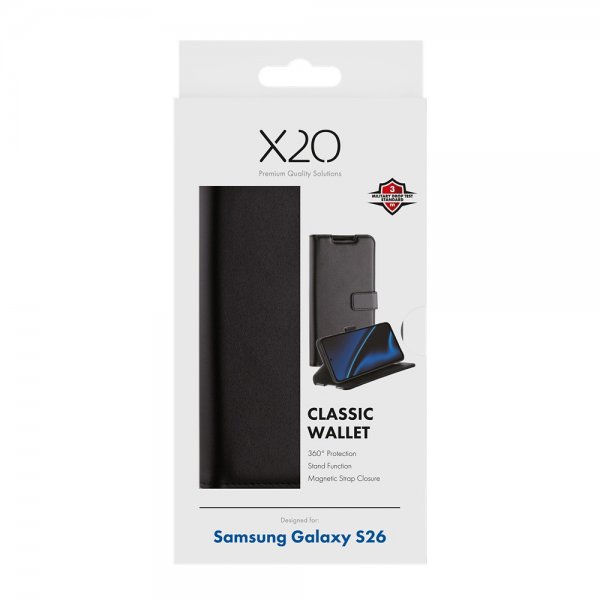 X2O Samsung Galaxy S26 Fodral Classic Wallet Svart