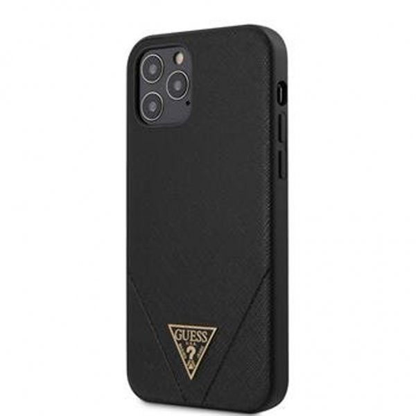 Guess iPhone 12 Pro Max Skal Saffiano V Stitch Svart