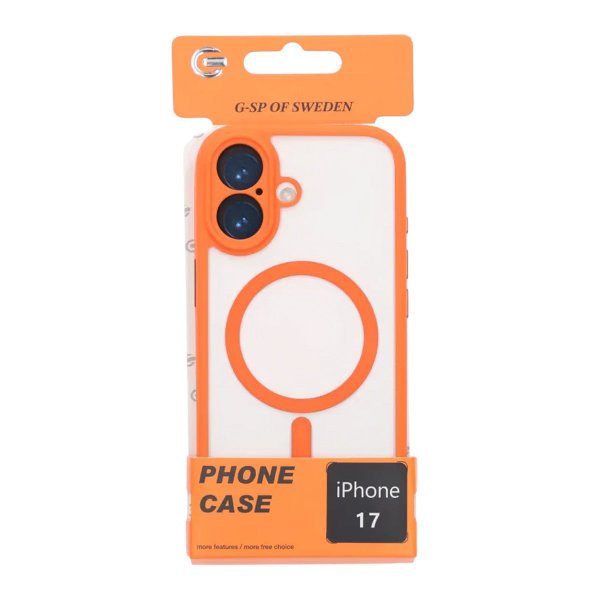 iPhone 17 Skal Kamerasarg MagSafe Orange Transparent