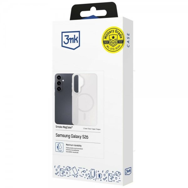 3mk Samsung Galaxy S26 Skal Smoke MagCase Vit