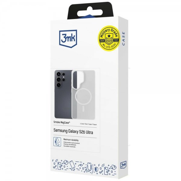 3mk Samsung Galaxy S26 Ultra Skal Smoke MagCase Vit
