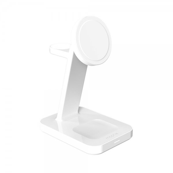 Mophie Trådlös Laddare Snap+ 3-in-1 Wireless Charge Stand Qi2 MagSafe Vit