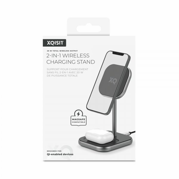 Xqisit Charging Station 2in1 MagSafe Svart