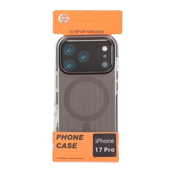 iPhone 17 Pro Skal Korrugerad MagSafe Svart Transparent